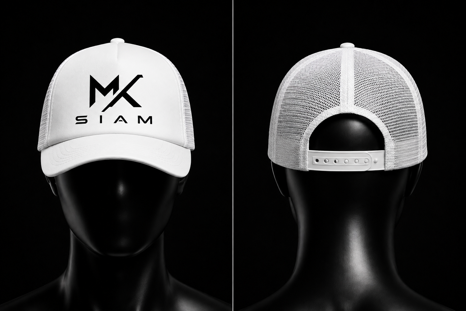 Casquette MK SIAM Blanche — vue avant et arrière